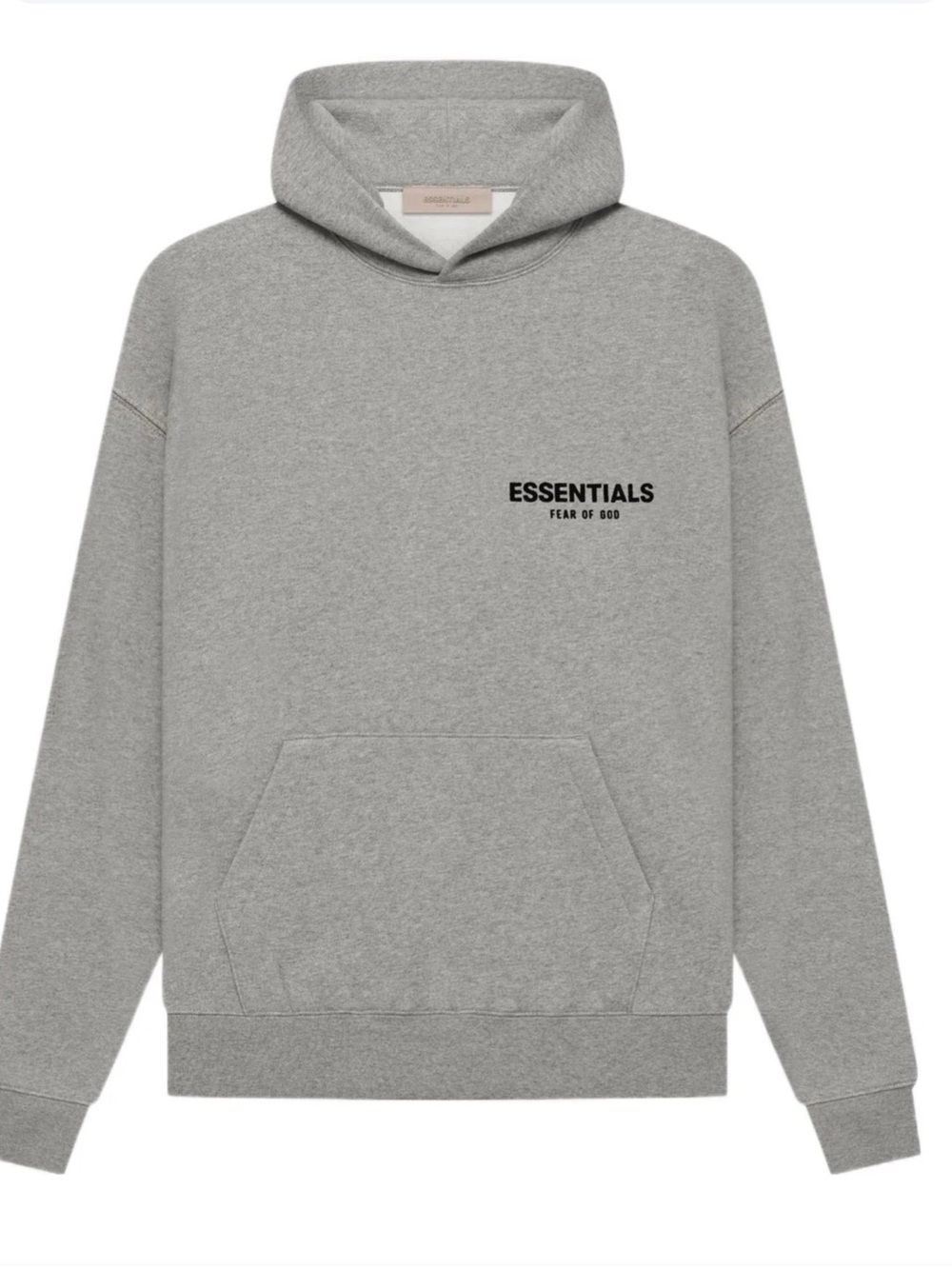 Fear of God ESSENTIALS Men's Dark Oatmeal Hoodie Sz Lg 2” PTP